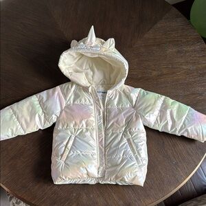 Old Navy White Iridescent Unicorn Jacket Coat